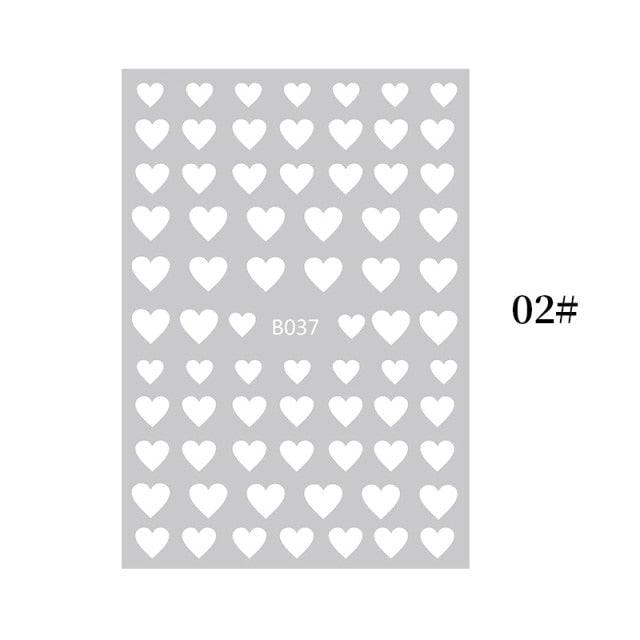 Nail Art 3D Stickers Black White Gold Love Hearts Pattern Nail Decals Manicures Nails Design Adhesive Wraps Tip Decoration Manicure Woman Decoration Nail Art Nail Ornament Self Adhesive Nail Decals Colorful Nail Sticker Jewelry Design For Nails Sliders