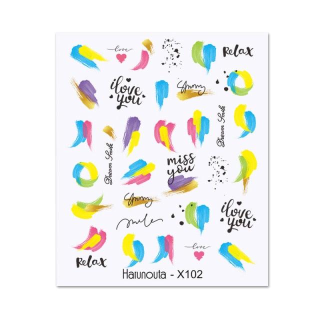 Nail Art 3D Stickers Black White Gold Love Hearts Pattern Nail Decals Manicures Nails Design Adhesive Wraps Tip Decoration Manicure Woman Decoration Nail Art Nail Ornament Self Adhesive Nail Decals Colorful Nail Sticker Jewelry Design For Nails Sliders