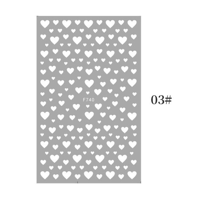 Nail Art 3D Stickers Black White Gold Love Hearts Pattern Nail Decals Manicures Nails Design Adhesive Wraps Tip Decoration Manicure Woman Decoration Nail Art Nail Ornament Self Adhesive Nail Decals Colorful Nail Sticker Jewelry Design For Nails Sliders
