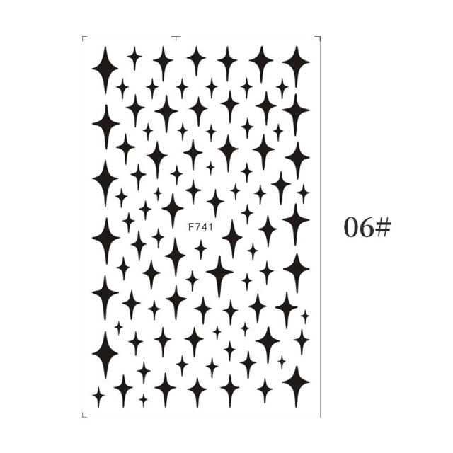 Nail Art 3D Stickers Black White Gold Love Hearts Pattern Nail Decals Manicures Nails Design Adhesive Wraps Tip Decoration Manicure Woman Decoration Nail Art Nail Ornament Self Adhesive Nail Decals Colorful Nail Sticker Jewelry Design For Nails Sliders