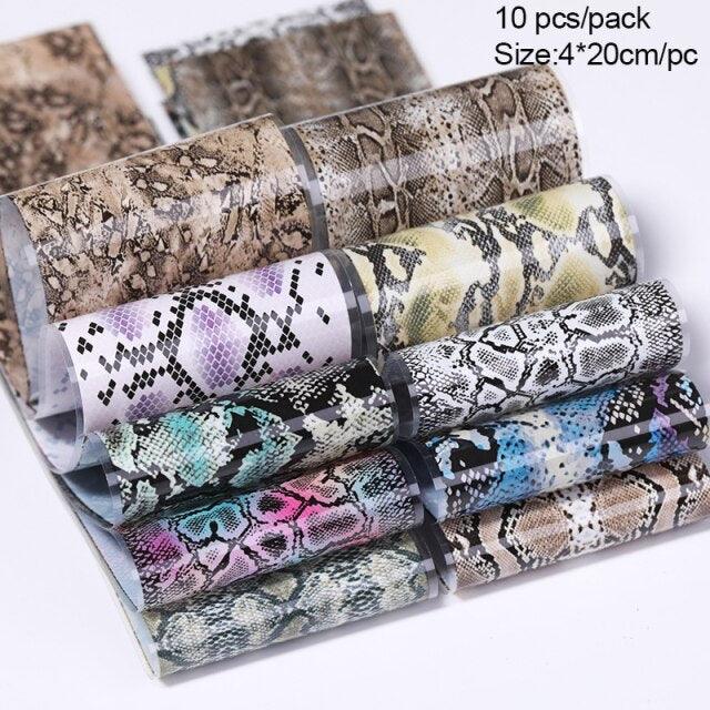 Nail Foils Fall Design Maple Leaves Flower Golden Nail Sliders Snake Leopard Decor Paper Nail Art Sticker Set Decals for Women Nail Decorations Accessories Metal Curve Stripe Lines Design Letter Nail Sticker Adhesive Decoration