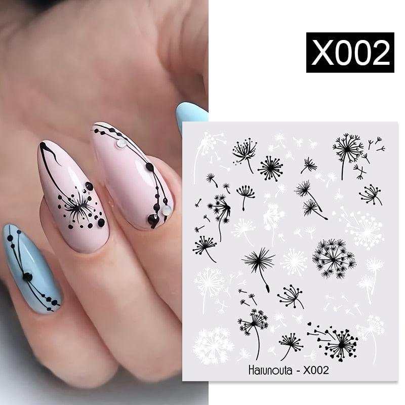 Nail Sticker Flower Water Transfer White Rose Necklace Lace Jewelry Nail Water Decal Black Wraps Tips  Nail Art Accessories Decoration Decal Self-Adhesive 3D Wave Design Decoration for Women Girls Tape Nail Art Stickers Decal Decoration