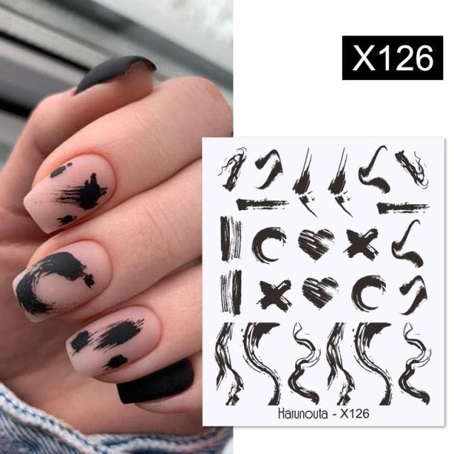 Nail Sticker Flower Water Transfer White Rose Necklace Lace Jewelry Nail Water Decal Black Wraps Tips  Nail Art Accessories Decoration Decal Self-Adhesive 3D Wave Design Decoration for Women Girls Tape Nail Art Stickers Decal Decoration
