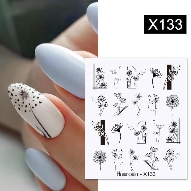 Nail Sticker Flower Water Transfer White Rose Necklace Lace Jewelry Nail Water Decal Black Wraps Tips  Nail Art Accessories Decoration Decal Self-Adhesive 3D Wave Design Decoration for Women Girls Tape Nail Art Stickers Decal Decoration