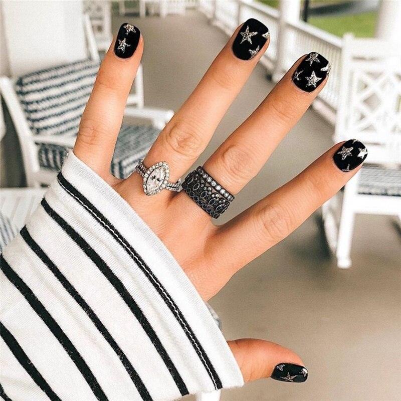 Nail Stickers 3D Nail Slider Stars Stickers Glitter Shiny Decoration Decal Transfer Adhesive Colorful Nail Art Tips Manicure Woman Decoration Nail Art Nail Ornament Self Adhesive Nail Decals Colorful Nail Sticker Jewelry Design For Nails Sliders Tips