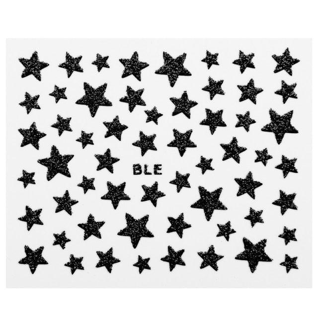 Nail Stickers 3D Nail Slider Stars Stickers Glitter Shiny Decoration Decal Transfer Adhesive Colorful Nail Art Tips Manicure Woman Decoration Nail Art Nail Ornament Self Adhesive Nail Decals Colorful Nail Sticker Jewelry Design For Nails Sliders Tips