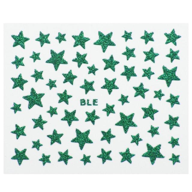 Nail Stickers 3D Nail Slider Stars Stickers Glitter Shiny Decoration Decal Transfer Adhesive Colorful Nail Art Tips Manicure Woman Decoration Nail Art Nail Ornament Self Adhesive Nail Decals Colorful Nail Sticker Jewelry Design For Nails Sliders Tips