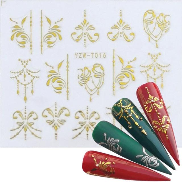 Nail Stickers for Manicure Nail Sticker Sliders For Nails Decal Self-adhesive Nails Figures Transfer Black Accessories Sliders Manicure Decoration 3D Nail Supplies Holographic Decals Transfer Sliders Nail Design Manicures Nail Self-Adhesive Sticker