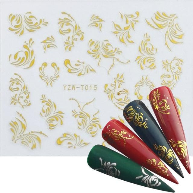 Nail Stickers for Manicure Nail Sticker Sliders For Nails Decal Self-adhesive Nails Figures Transfer Black Accessories Sliders Manicure Decoration 3D Nail Supplies Holographic Decals Transfer Sliders Nail Design Manicures Nail Self-Adhesive Sticker