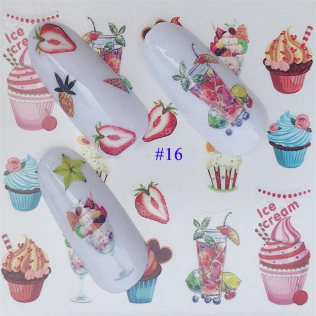 Nail Water Sticker Flower Flamingo Beauty Slider Bloom Colorful Plant Pattern 3D Manicure Sticker Nail Art Decorations Luxurious Nail Art Decoration White Feather Lace Flower Leaf Carving Design Exquisite Pattern Nail Art Supplies Self-Adhesive Nail