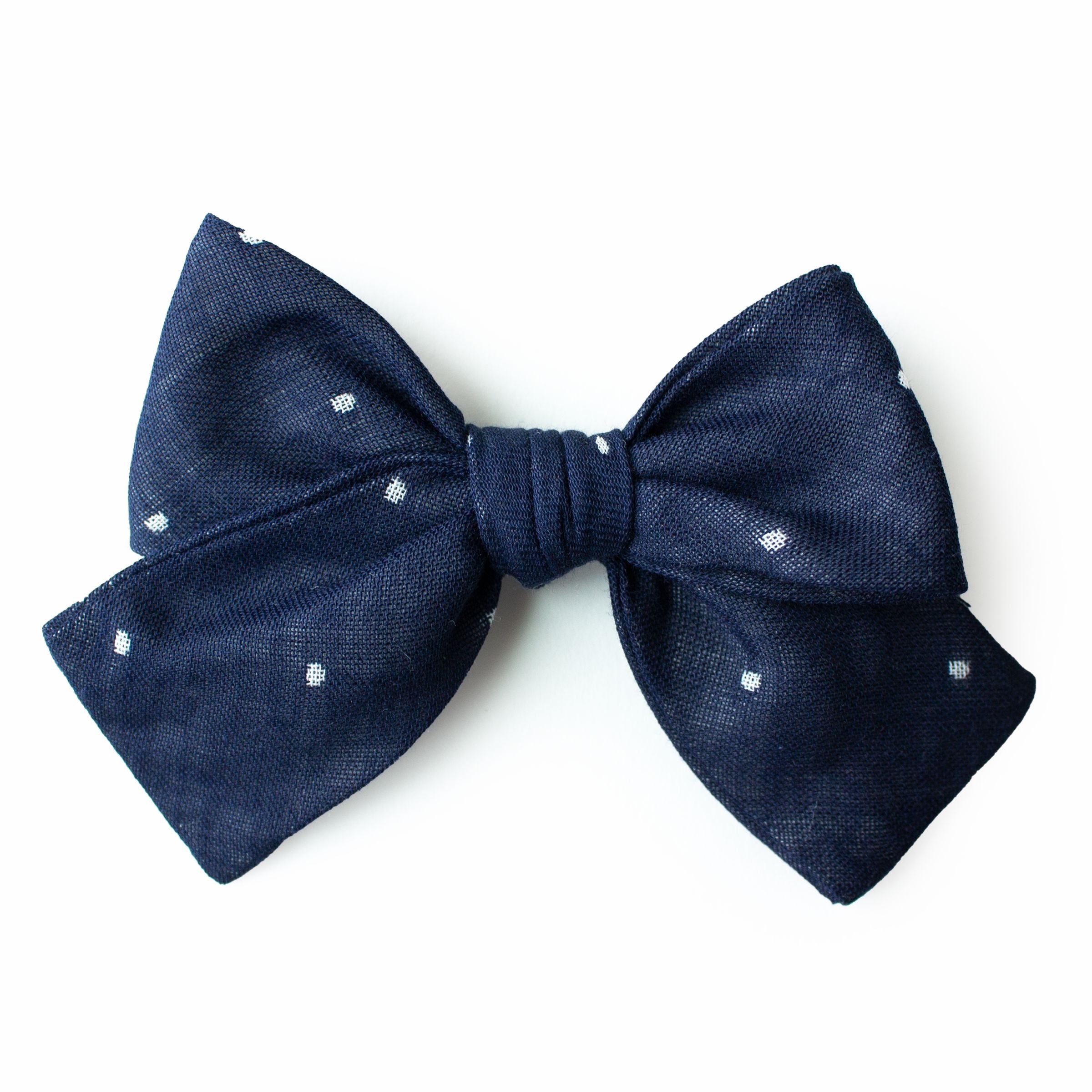 Navy Dot - Petite Hair Bow