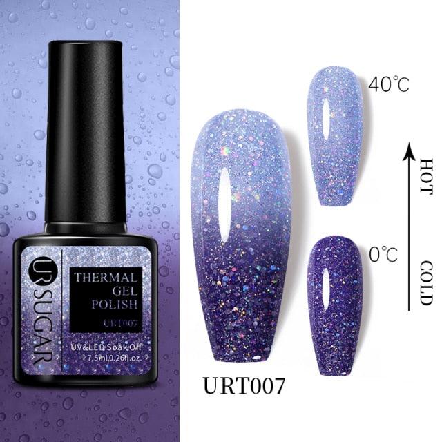 New 2022 Pink Blue Gel Nail Polish UV Color Changing Elegant Luxury Glossy Nail Design For Womens