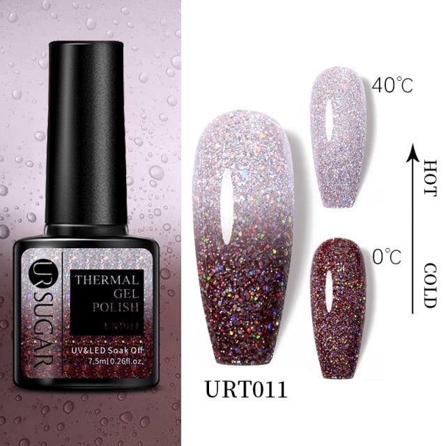 New 2022 Pink Blue Gel Nail Polish UV Color Changing Elegant Luxury Glossy Nail Design For Womens