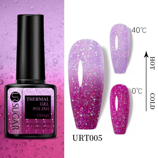 New 2022 Pink Blue Gel Nail Polish UV Color Changing Elegant Luxury Glossy Nail Design For Womens