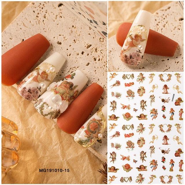 NEW 3D Flower Nail Sticker Art Pink Rose Nail Adhesive Slider Beauty Wedding Nail Art Decorations Designs Tool Manicure for Woman Decoration Nail Art Nail Ornament Self Adhesive Nail Decals Colorful Nail Sticker Jewelry Design For Nails Sliders Tips