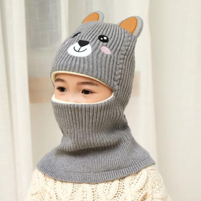 New Baby Girl Winter Hat Warm Bear Skellies Beanies Knitted Cap Kids Balaclava Mask Hats Gorgas Toddler Winter Hat, Baby Winter Hat, Fleece Lined Girls Boys Winter Hat  Kids Winter Hat Scarf Earflap Hood Skull Caps Stevvex