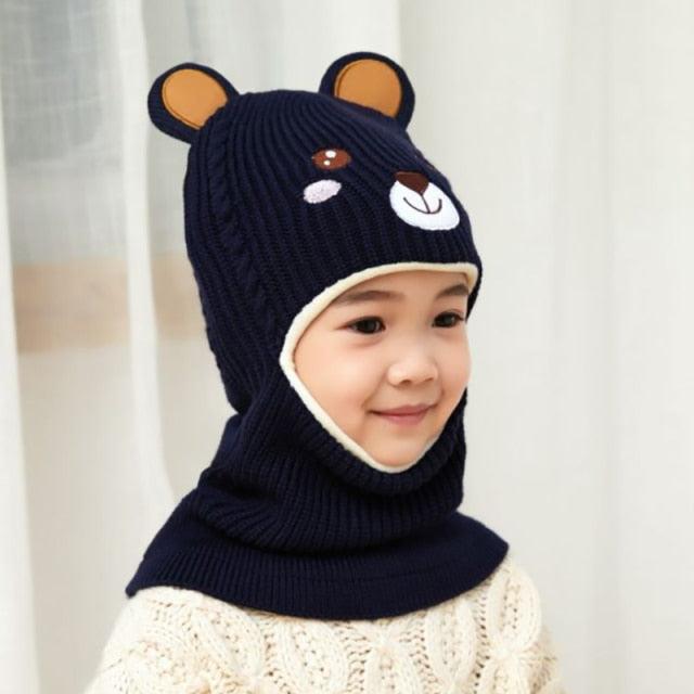 New Baby Girl Winter Hat Warm Bear Skellies Beanies Knitted Cap Kids Balaclava Mask Hats Gorgas Toddler Winter Hat, Baby Winter Hat, Fleece Lined Girls Boys Winter Hat  Kids Winter Hat Scarf Earflap Hood Skull Caps Stevvex
