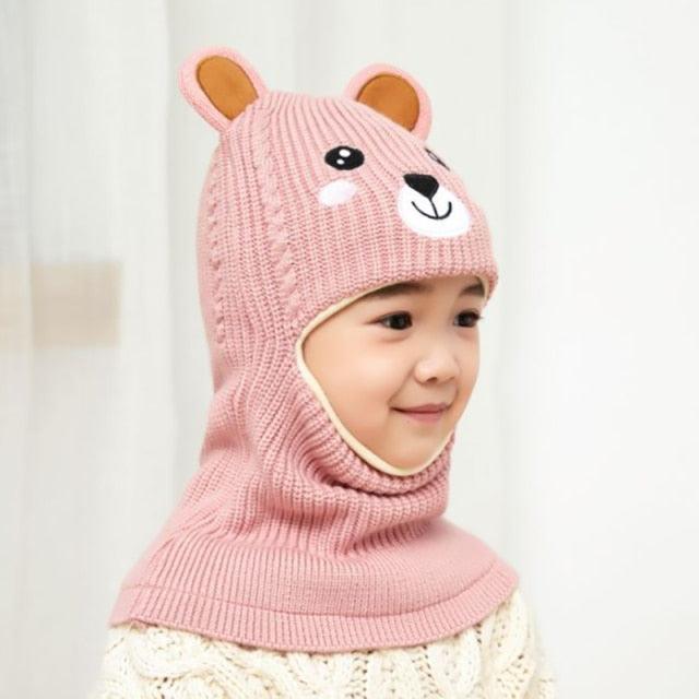 New Baby Girl Winter Hat Warm Bear Skellies Beanies Knitted Cap Kids Balaclava Mask Hats Gorgas Toddler Winter Hat, Baby Winter Hat, Fleece Lined Girls Boys Winter Hat  Kids Winter Hat Scarf Earflap Hood Skull Caps Stevvex