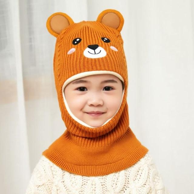 New Baby Girl Winter Hat Warm Bear Skellies Beanies Knitted Cap Kids Balaclava Mask Hats Gorgas Toddler Winter Hat, Baby Winter Hat, Fleece Lined Girls Boys Winter Hat  Kids Winter Hat Scarf Earflap Hood Skull Caps Stevvex