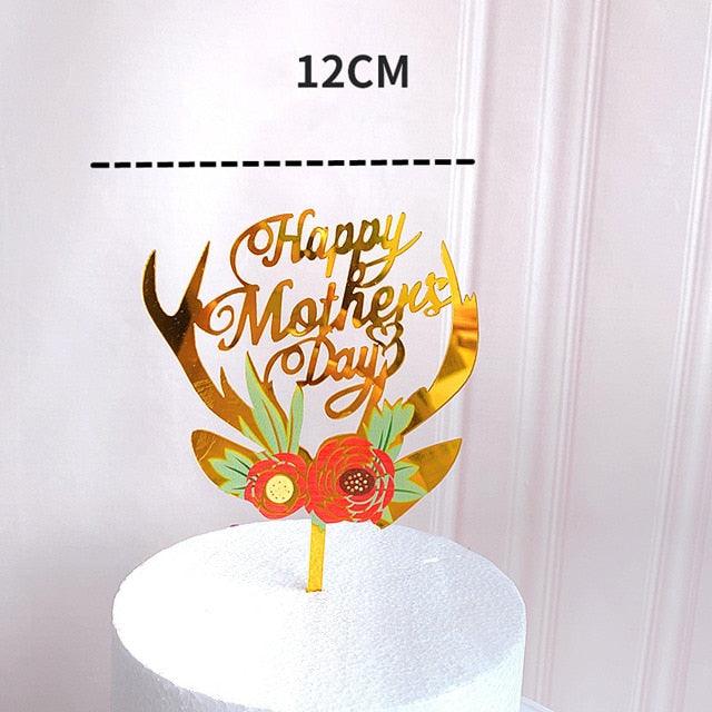 New Colored Flowers Happy Birthday Cake Topper Happy Birthday Cake Topper Acrylic With Flowers Cupcake Topper For Various Birthday Party Cake Decorations Golden Acrylic Birthday Party Dessert Decoration For Baby Shower Baking Supplies Stevvex