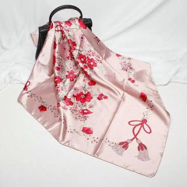 New Elegance Fashionable Scarves for Women Shawl Print Silk Satin Hijab Scarf Female Bandana 90*90cm Luxury Square Shawls Scarfs For Ladies Stevvex