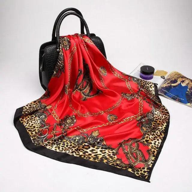 New Elegance Fashionable Scarves for Women Shawl Print Silk Satin Hijab Scarf Female Bandana 90*90cm Luxury Square Shawls Scarfs For Ladies Stevvex