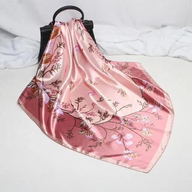 New Elegance Fashionable Scarves for Women Shawl Print Silk Satin Hijab Scarf Female Bandana 90*90cm Luxury Square Shawls Scarfs For Ladies Stevvex