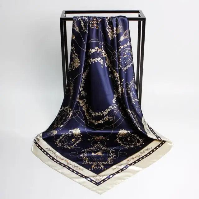 New Elegance Fashionable Scarves for Women Shawl Print Silk Satin Hijab Scarf Female Bandana 90*90cm Luxury Square Shawls Scarfs For Ladies Stevvex