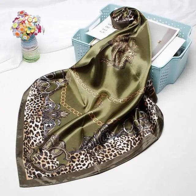 New Elegance Fashionable Scarves for Women Shawl Print Silk Satin Hijab Scarf Female Bandana 90*90cm Luxury Square Shawls Scarfs For Ladies Stevvex