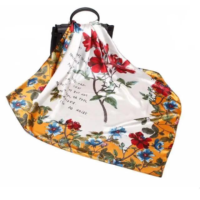New Elegance Fashionable Scarves for Women Shawl Print Silk Satin Hijab Scarf Female Bandana 90*90cm Luxury Square Shawls Scarfs For Ladies Stevvex