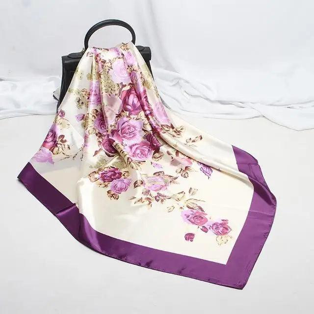 New Elegance Fashionable Scarves for Women Shawl Print Silk Satin Hijab Scarf Female Bandana 90*90cm Luxury Square Shawls Scarfs For Ladies Stevvex