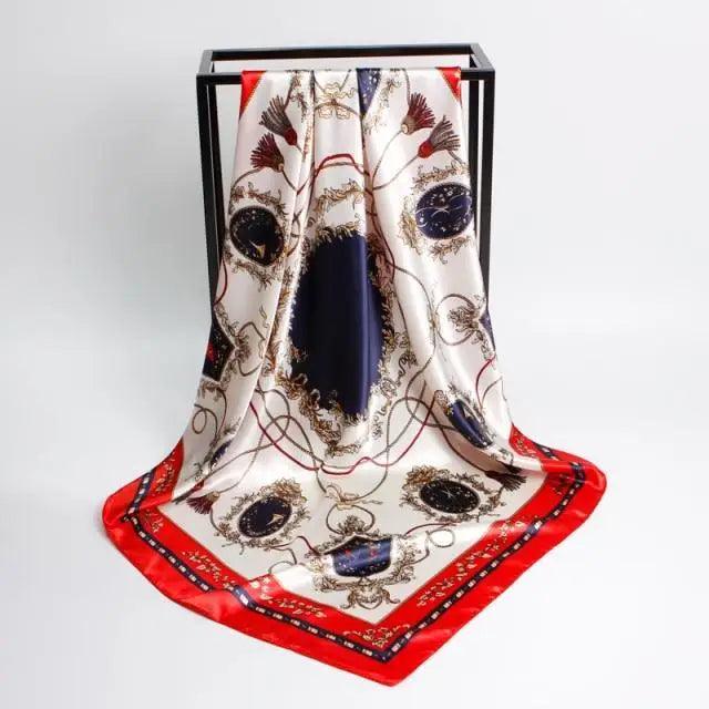 New Elegance Fashionable Scarves for Women Shawl Print Silk Satin Hijab Scarf Female Bandana 90*90cm Luxury Square Shawls Scarfs For Ladies Stevvex