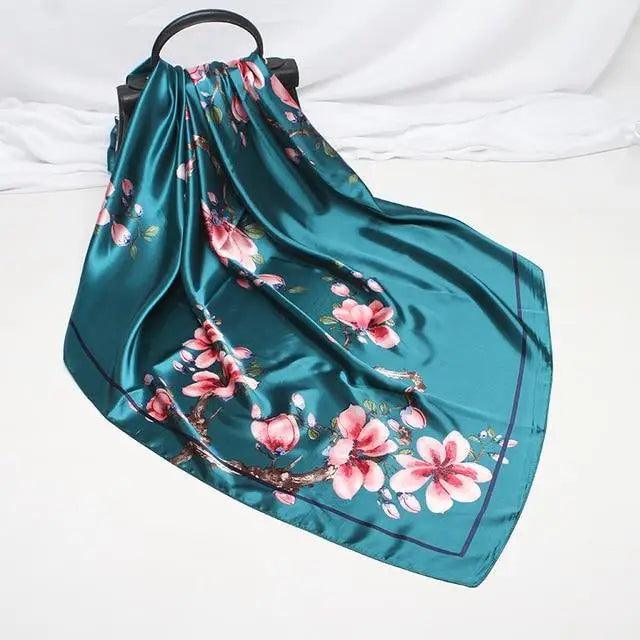 New Elegance Fashionable Scarves for Women Shawl Print Silk Satin Hijab Scarf Female Bandana 90*90cm Luxury Square Shawls Scarfs For Ladies Stevvex