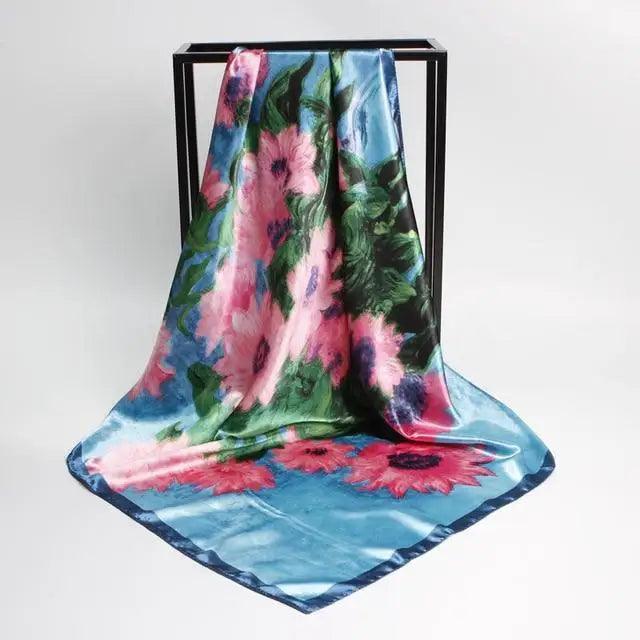 New Elegance Fashionable Scarves for Women Shawl Print Silk Satin Hijab Scarf Female Bandana 90*90cm Luxury Square Shawls Scarfs For Ladies Stevvex