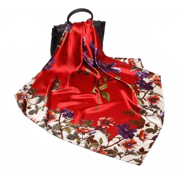 New Elegance Fashionable Scarves for Women Shawl Print Silk Satin Hijab Scarf Female Bandana 90*90cm Luxury Square Shawls Scarfs For Ladies Stevvex