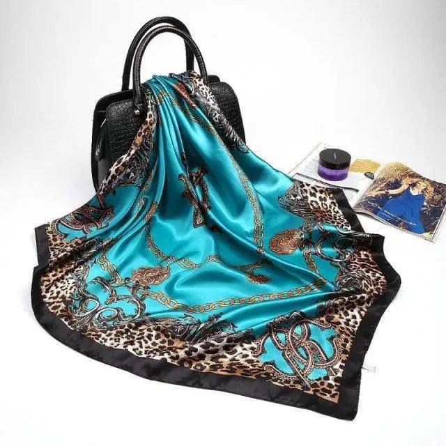 New Elegance Fashionable Scarves for Women Shawl Print Silk Satin Hijab Scarf Female Bandana 90*90cm Luxury Square Shawls Scarfs For Ladies Stevvex