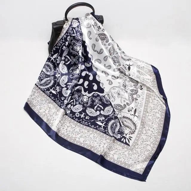 New Elegance Fashionable Scarves for Women Shawl Print Silk Satin Hijab Scarf Female Bandana 90*90cm Luxury Square Shawls Scarfs For Ladies Stevvex