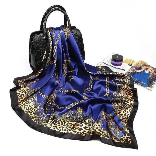 New Elegance Fashionable Scarves for Women Shawl Print Silk Satin Hijab Scarf Female Bandana 90*90cm Luxury Square Shawls Scarfs For Ladies Stevvex