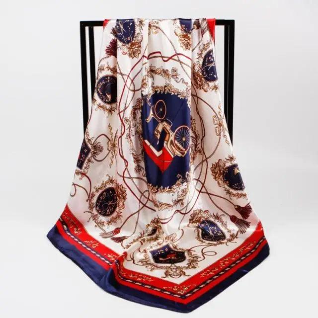 New Elegance Fashionable Scarves for Women Shawl Print Silk Satin Hijab Scarf Female Bandana 90*90cm Luxury Square Shawls Scarfs For Ladies Stevvex