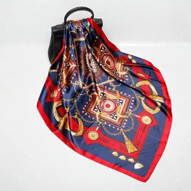 New Elegance Fashionable Scarves for Women Shawl Print Silk Satin Hijab Scarf Female Bandana 90*90cm Luxury Square Shawls Scarfs For Ladies Stevvex