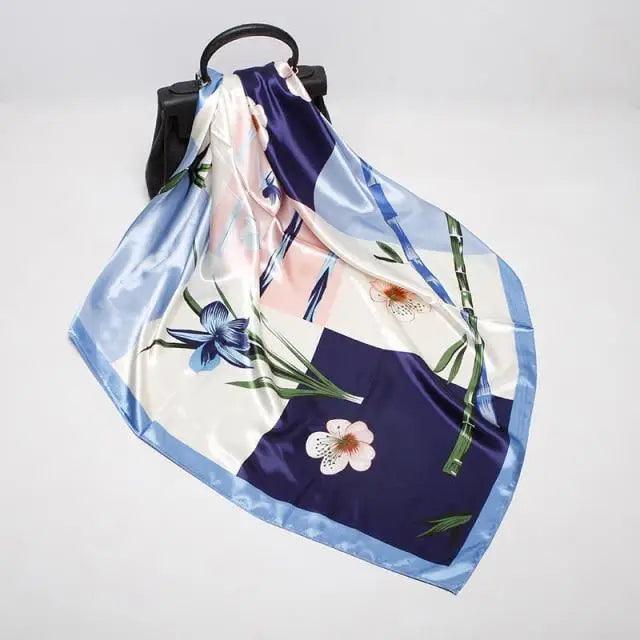 New Elegance Fashionable Scarves for Women Shawl Print Silk Satin Hijab Scarf Female Bandana 90*90cm Luxury Square Shawls Scarfs For Ladies Stevvex