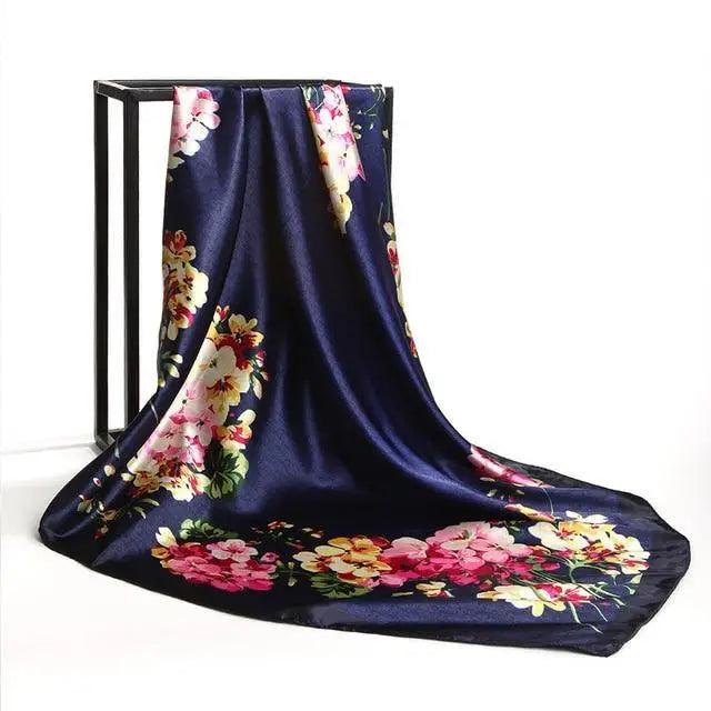 New Elegance Fashionable Scarves for Women Shawl Print Silk Satin Hijab Scarf Female Bandana 90*90cm Luxury Square Shawls Scarfs For Ladies Stevvex