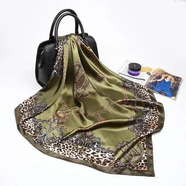 New Elegance Fashionable Scarves for Women Shawl Print Silk Satin Hijab Scarf Female Bandana 90*90cm Luxury Square Shawls Scarfs For Ladies Stevvex