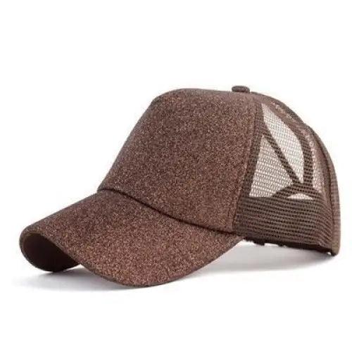 New Elegant Glitter Ponytail Baseball Caps Sequins Shining High Quality Fashionable Cap For Womens Messy Bun Adjustable Snapback Hip Hop Hat Stevvex