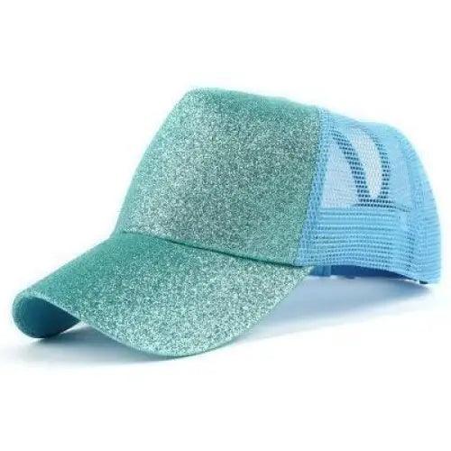New Elegant Glitter Ponytail Baseball Caps Sequins Shining High Quality Fashionable Cap For Womens Messy Bun Adjustable Snapback Hip Hop Hat Stevvex