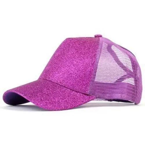 New Elegant Glitter Ponytail Baseball Caps Sequins Shining High Quality Fashionable Cap For Womens Messy Bun Adjustable Snapback Hip Hop Hat Stevvex