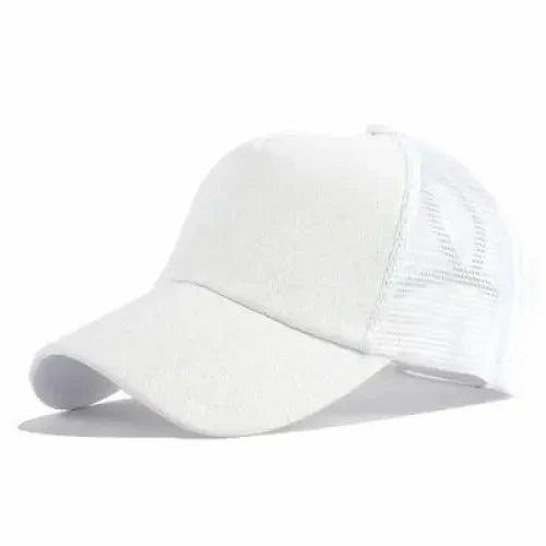 New Elegant Glitter Ponytail Baseball Caps Sequins Shining High Quality Fashionable Cap For Womens Messy Bun Adjustable Snapback Hip Hop Hat Stevvex