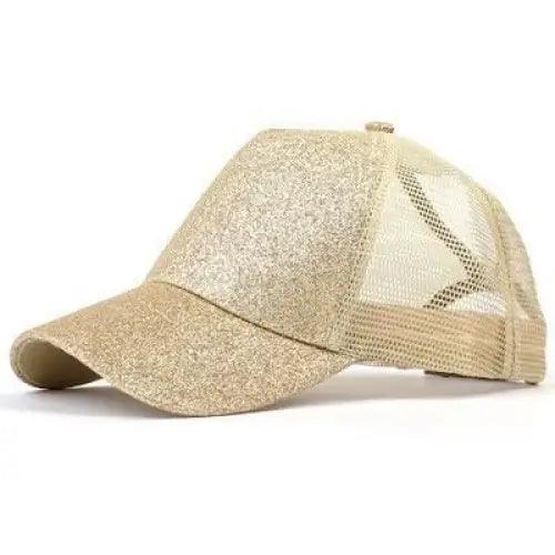 New Elegant Glitter Ponytail Baseball Caps Sequins Shining High Quality Fashionable Cap For Womens Messy Bun Adjustable Snapback Hip Hop Hat Stevvex