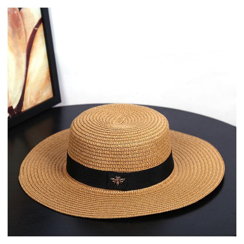 New Fashion Straw Hat Outdoor Leisure Sun Hat Women's Sun Hats UV Protection Large Wide Brim Hat Women Packable Sun Hat for Women Straw Hats Summer Beach Hat Ladies Wild Hats Straw Hat For Women Stevvex