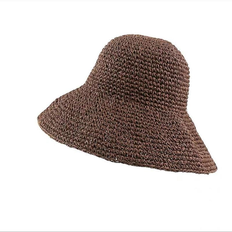 New Girl Sun Hat Unique Trendy Women's Sun Protection Hat Wide Brim Floppy Summer Hats Women Retro Casual Straw Bucket Hat Comfortable Soft Every Day Travel Hat Stevvex